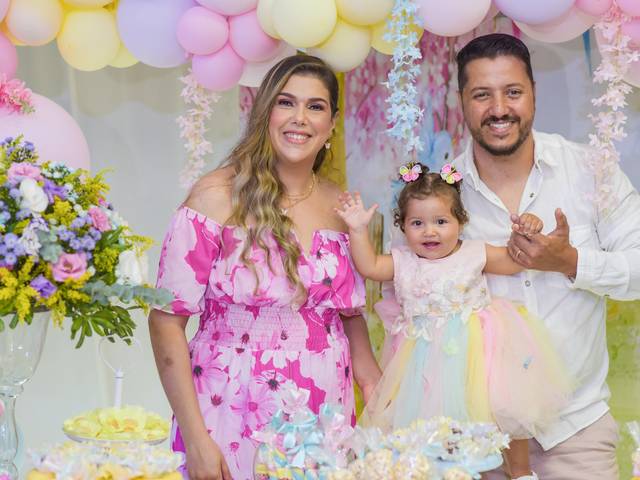 Infantil de Aniversário Cecilia 1 ano