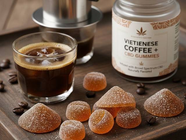 Vietnamese Coffee CBD Gummies of Organic Vietnamese Coffee CBD Gummies Infused with Hemp Extract to Promote Calm Focus, Emotional Balance, and Daily Wellness