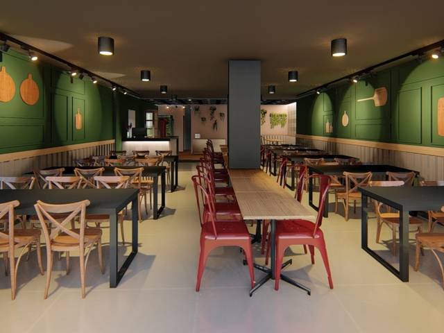 Interiores de Projeto Pizzaria