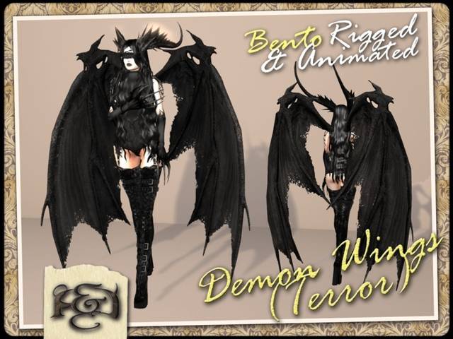 Acessórios de [EC] - Demon Wings (Terror) (Black) (Bento)