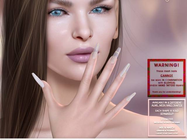 Acessórios de alme. Mesh Stiletto Nails - Pretty