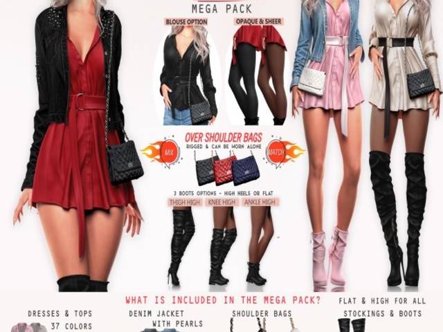Outfit de Blueberry - Reachless - Denim Jacket  dress & top red