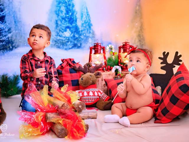 Mini sessão de Mini Sessão de Natal 2020 - Vicente e Aurora