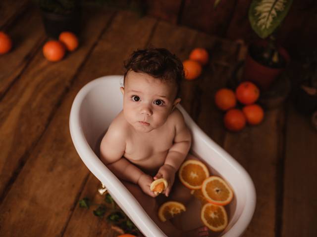 Ensaio de Bebê | Mensal de Ensaio Fruit Bath