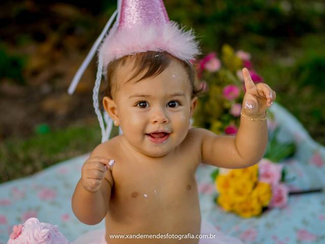 Ensaio infantil de Smash The cake Ana Helena 1 Aninho 