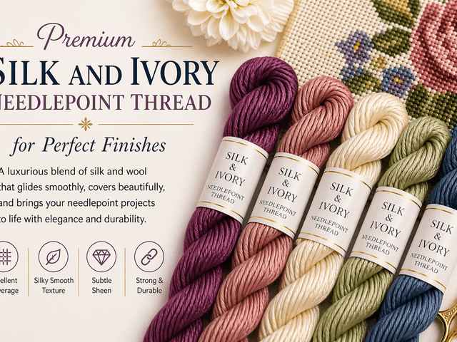 Needlepoint Threads of Premium Silk and Ivory Needlepoint Thread for Perfect Finishes