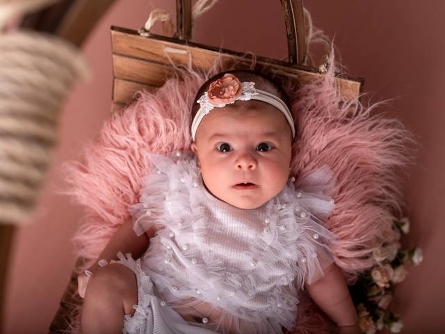 Ensaio Infantil de Mariane 1 mês - Acompanhamento mensal - Ponta Grossa/PR