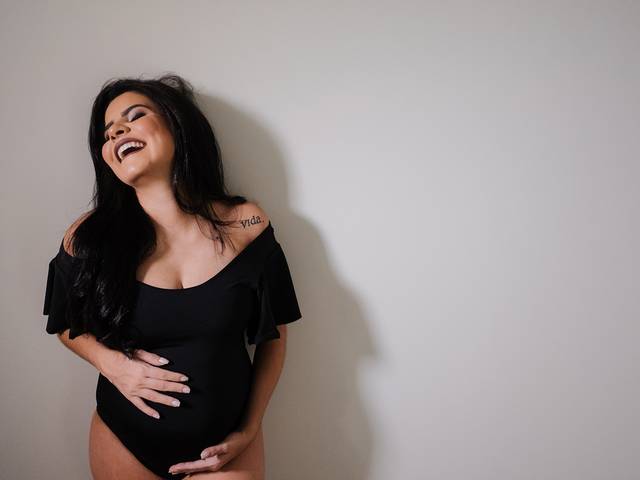 Gestantes de Monalisa e Gustavo esperando a Pérola