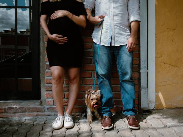 Gestantes de Gleice e Guilherme esperando o Pedro