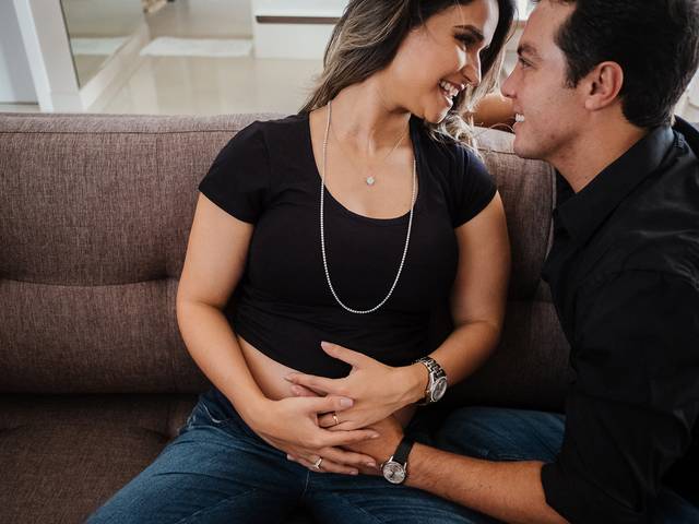 Gestantes de Mirielen e José esperando o Leonel