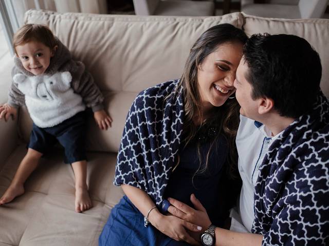 Gestantes de May, Alexandre e João esperando a Maria