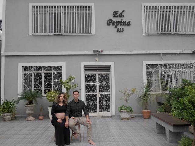 Gestantes de Bruna e Bruno esperando o Miguel