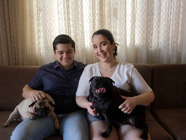 Gestantes de Tassia e Hugo esperando a Helena