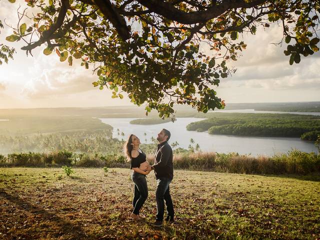 Gestantes de Nathalia e Luciano esperando o Luca