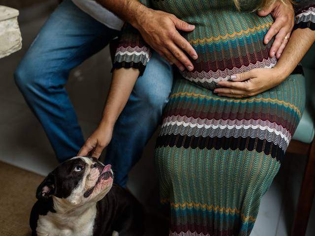 Gestantes de Fabíola e Homero esperando o Othon