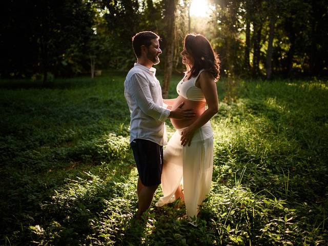Gestantes de Fran e Diogo esperando a Lara