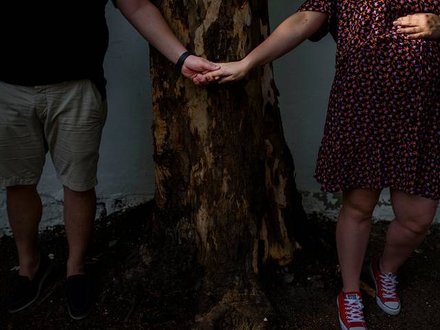Gestantes de Edite e Gustavo esperando o Romero