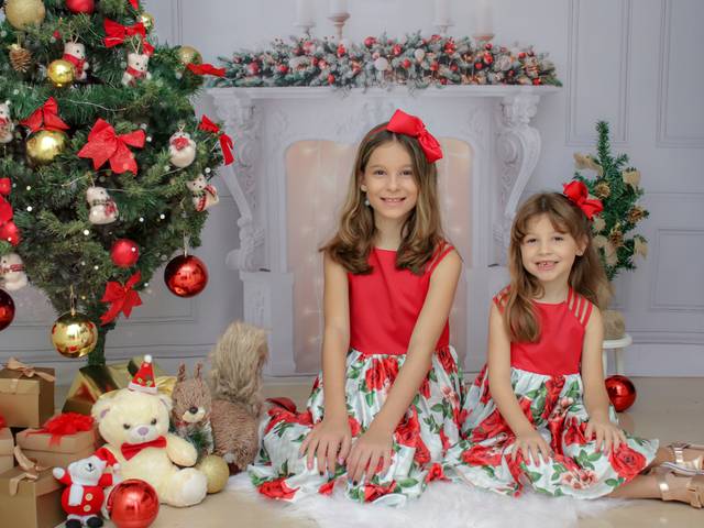 Kids de Sessão de Natal Malu e Ana
