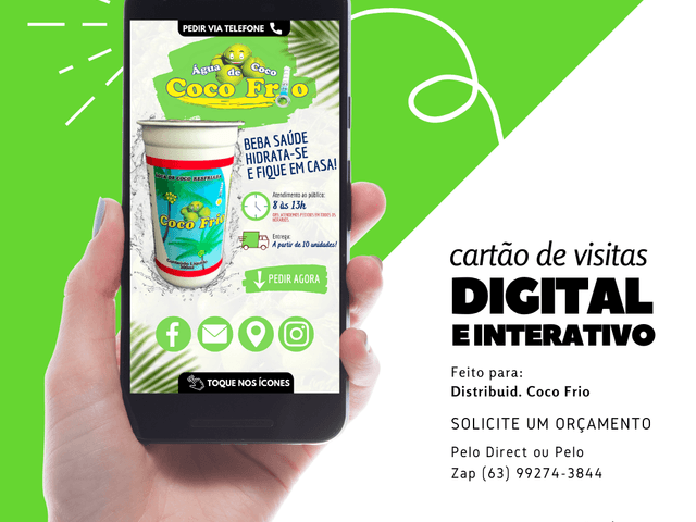 Cartões Digitais Interativo de Distribuid. Coco Frio - Cartão Digital Interativo