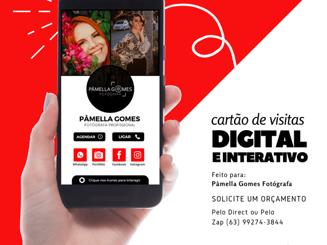 Cartões Digitais Interativo de Pâmella Gomes Fotógrafa - CARTÃO DIGITAL INTERATIVO
