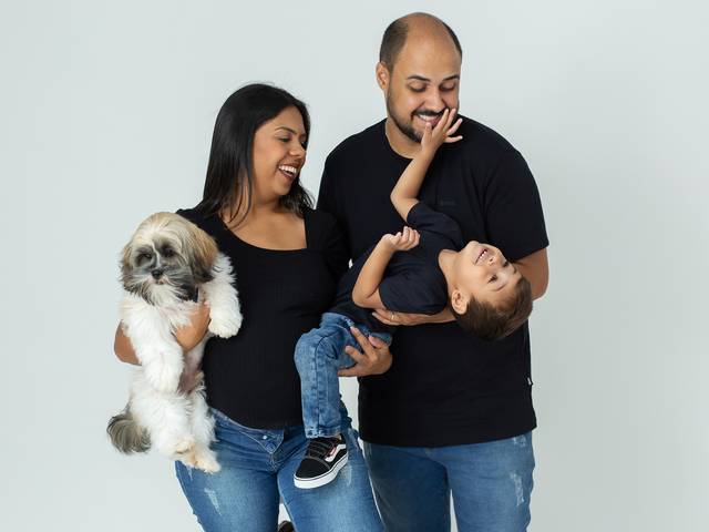 Gestante de Michele, Luciano e Lucca