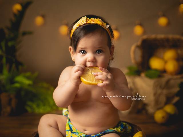 Ensaio de Bebê - Frutinha de Ensaio Frutinha da Duda - Limãozinho