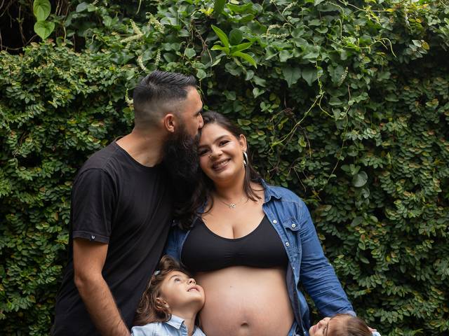 Gestante de Ensaio Gestante Stephany e família