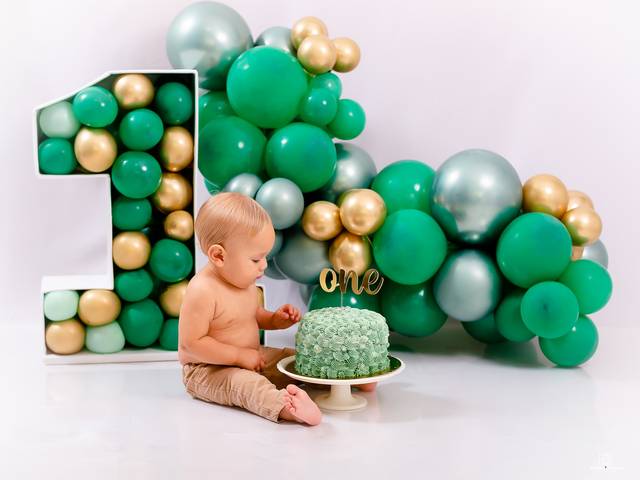 Smash the cake ou fruit de Tons de verde para esse príncipe 