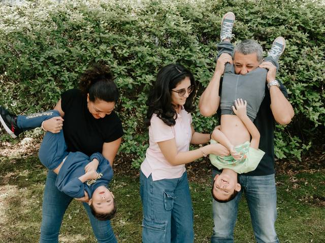 Família de Clarissa, Luciano, Sofia, Marco e Rodrigo