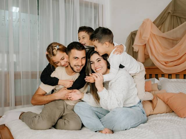 Família de Camila, Douglas, Angelina, Benício e Joaquim