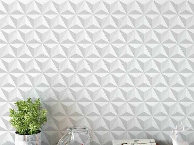 Papel de Parede de Papel De Parede Adesivo 3d Vinilico Triangular Efeito Sombra