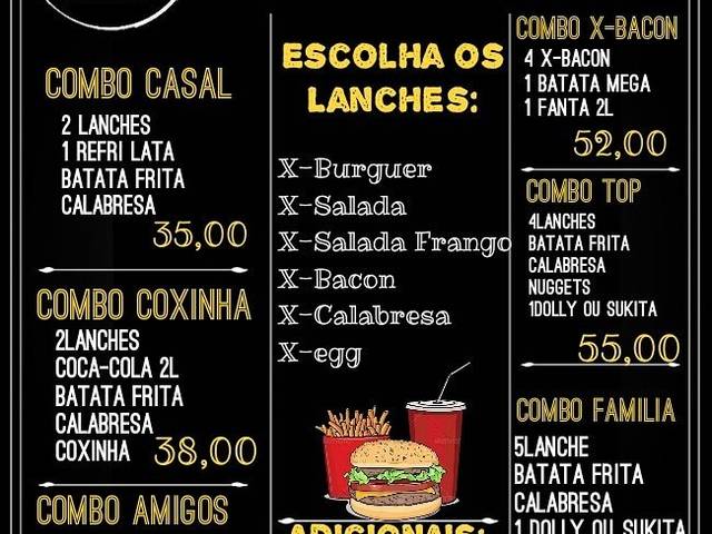 Lanches de Combos na Caixa