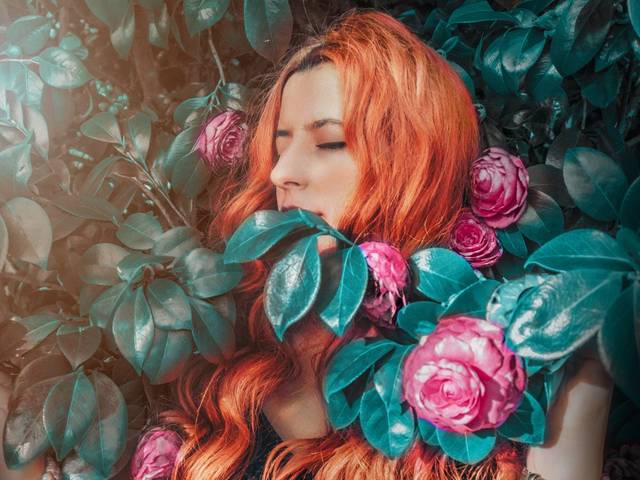 Portrait de Blue and pink 