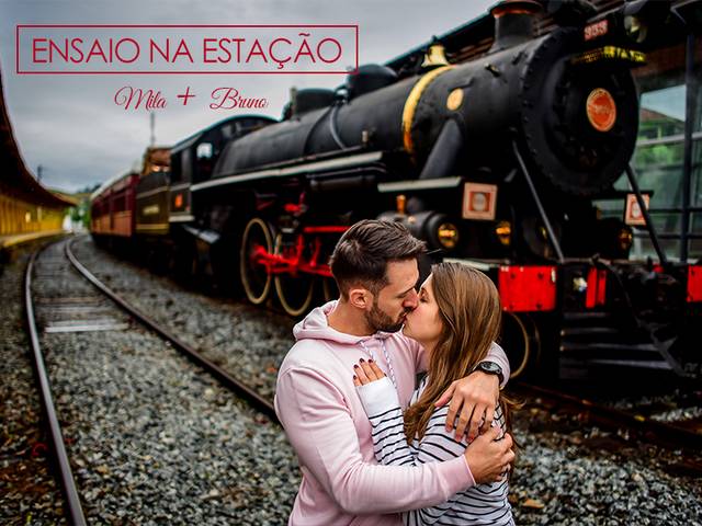 Ensaios de Ensaio de namorados na estação de trem - Mila e Bruno