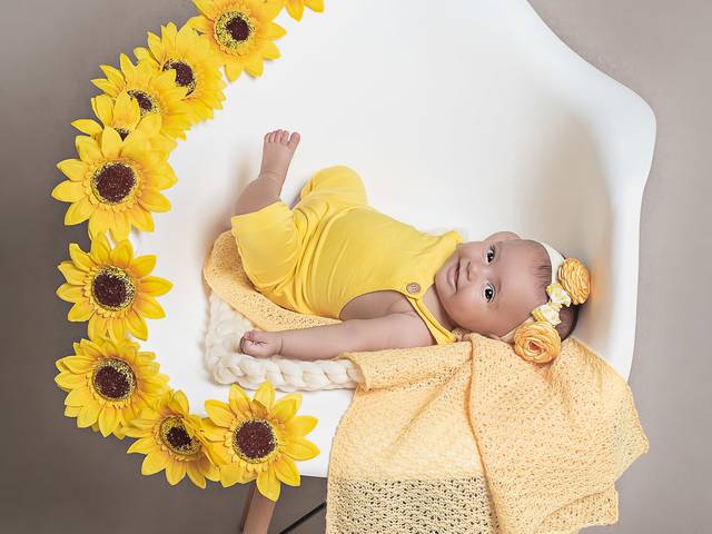 Ensaio Infantil  de Doce Acompanhamento - Alice com 3 meses