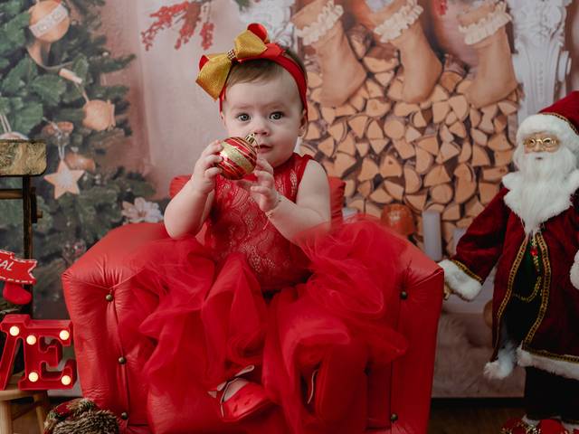 Natal de Mini Ensaio de Natal - Alice 8 meses