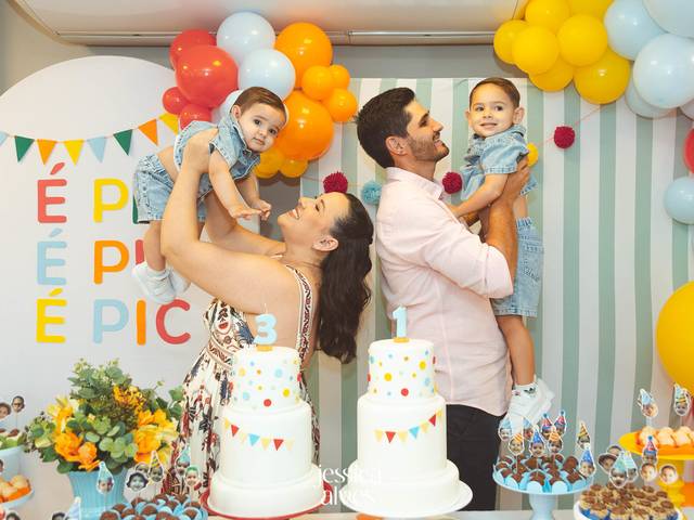 Aniversários de {Heitor} 3 Anos e {Erico} 1 Aninho