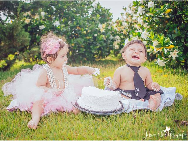 Smash Cake de Lara e Lucca | Quase 1 Aninho