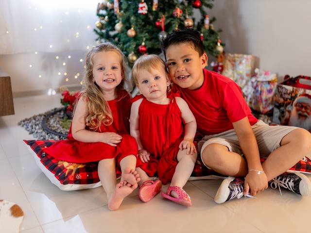Ensaio Família de Natal em casa
