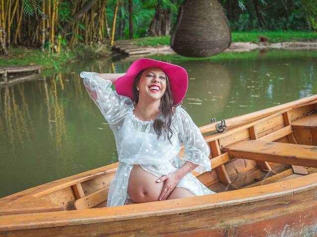 Gestante de Ensaio externo gestante