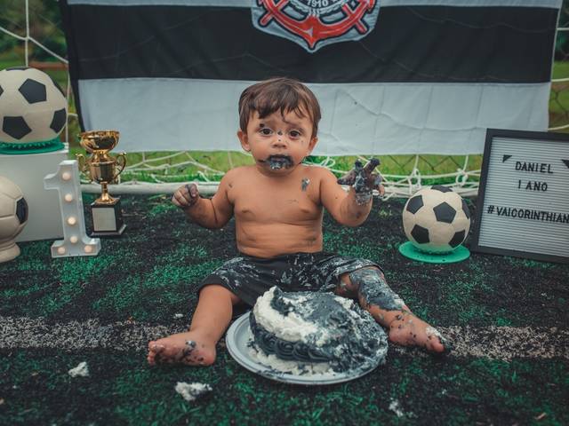 Smash The Cake de Daniel 12 meses - Vai Corinthians