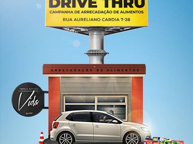 Arte Digital de Drive-Thru Igreja Batista Vida