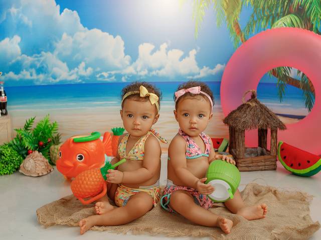 Ensaio Infantil de ❧Ensaio Acompanhamento - Cecilia e Julia - 11 meses ❧