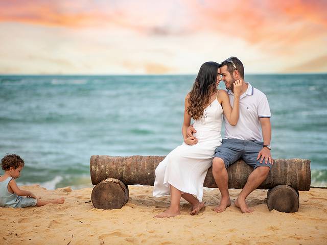 Ensaio em familia de Juliana e sua Família em praia do gunga