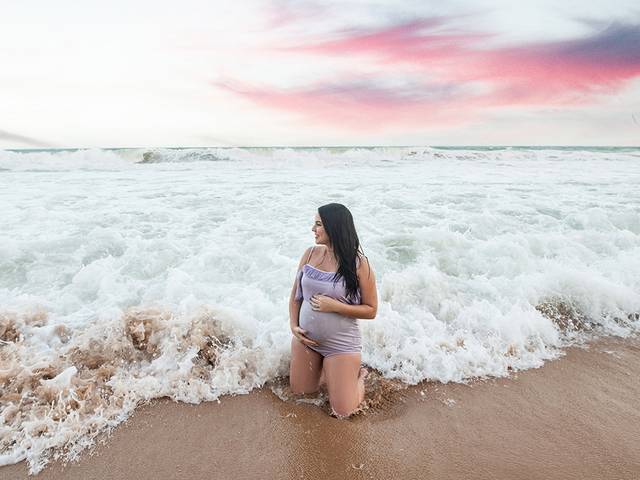 Gestante de Rebeka gestante em praias de Maceió