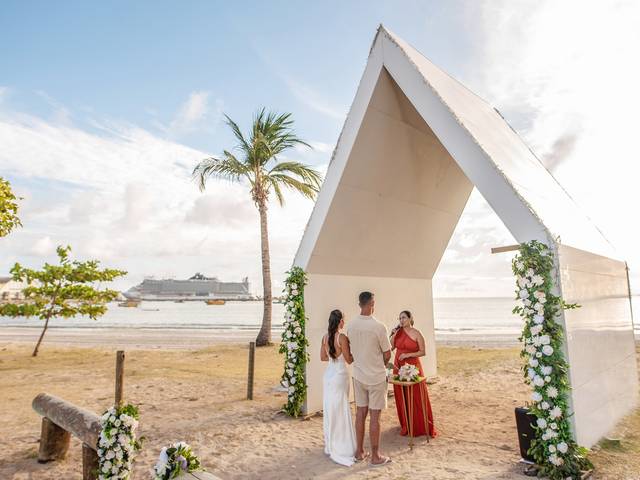 CASAMENTO de Cerimônia na praia em um lindo por do sol em Maceió