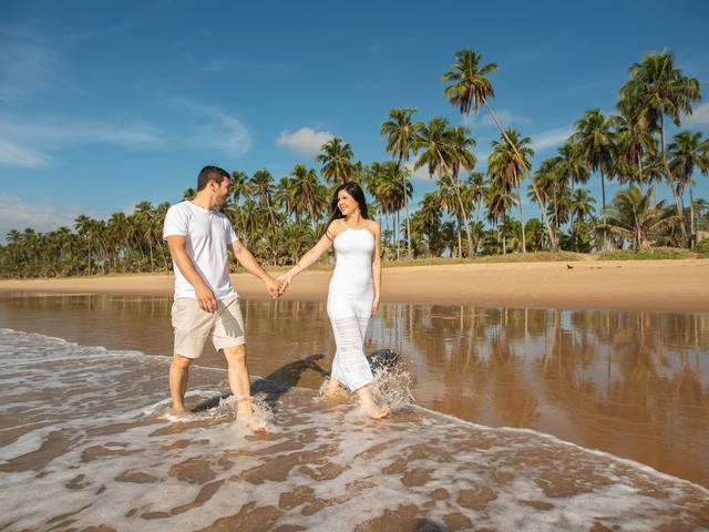 Ensaio Casal de Chá revelação na praia de Maceió 