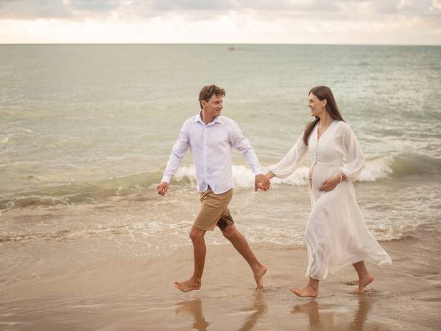 Gestante de Fotografia em praia de Maceió ponta verde