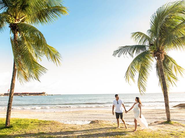 Gestante de Gestante em praia de Maceió