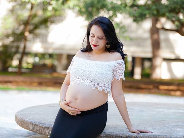 Gestante de Daniela esperando Maria Eduarda